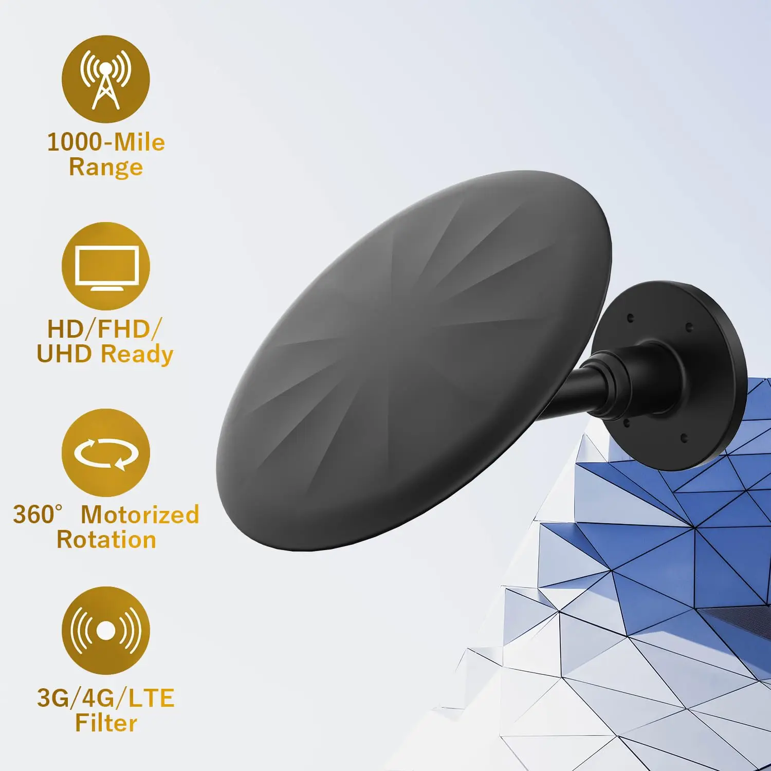 Good Performance Price Factory Aerial Rotating Outdoor Hdtv Digital Tv Antena 360 Degree Tv Antenna with Amplifier