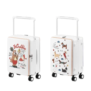 Custom 20 Inch Luxury PP Lightweight Wide Spinner Trolley Luggage Laptop Carry Suitcase Inexpensive Zipper Factory Wholesale