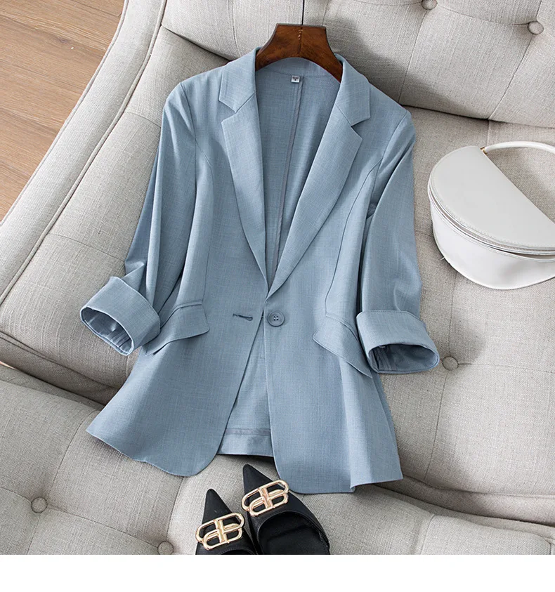 High Quality Office Ladies Blazer 2022 New Casual Three Quarter Sleeves  Summer Slim Women Blazer Suit Coat Jacket - Buy Ladies Blazer,Women Blazer,Women  Coat Product on 