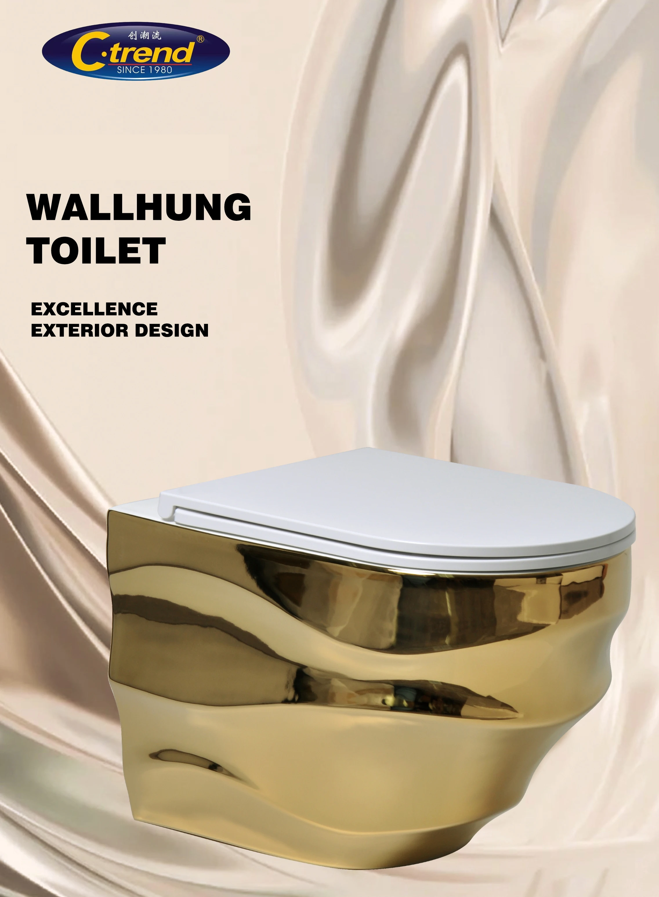 Creation Trend Modern Style Wall Mounted Gold Ceramic Wall Hung Wc Toilet For Customized Buy