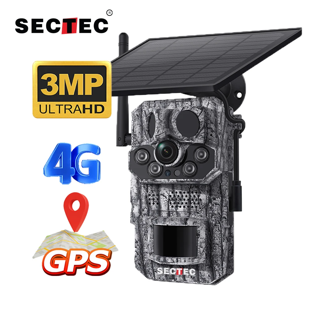 2025 New 4G GPS Field Hunting Camera 940NM Invisible Light 3Pcs PIR  0.1s Trigger Solar Hunting Camera Game and Trail Cameras