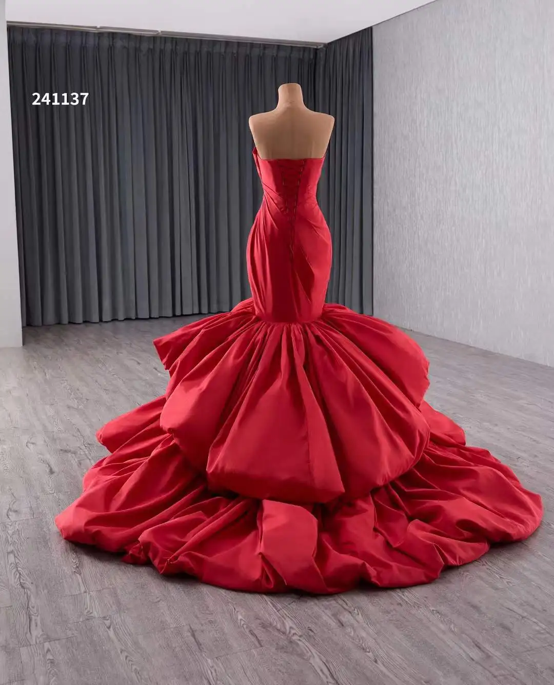 chinese dress ladies Mermaid Light Sky Blue Tulle Back Bow Long Prom Dress SEW1162 – SELINADRESS main image 0