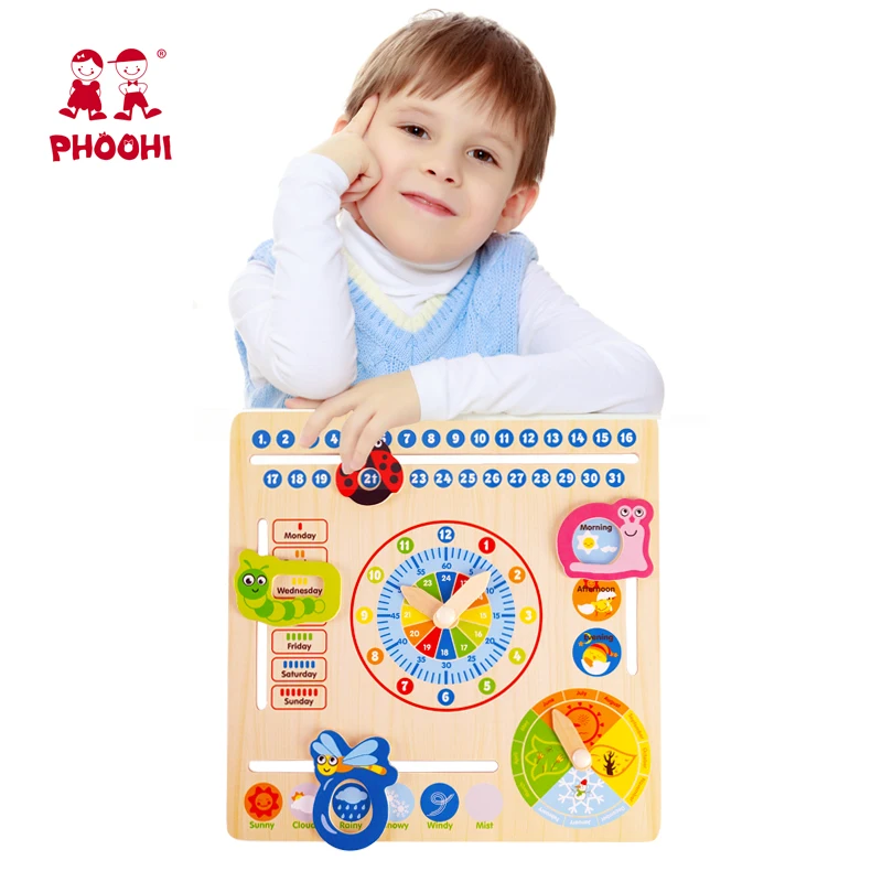 Colorful and Educational Clock Calendar Toy for Helping Children Learning Time