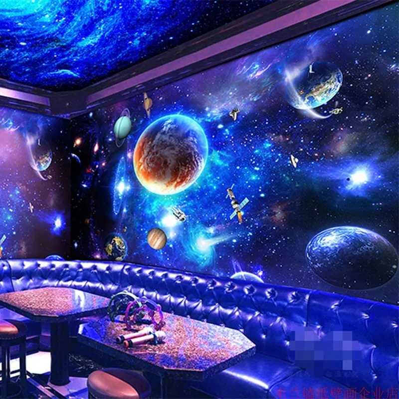 Papier Peint Vinyle 3D Starry Sky B130 - Pour Décoration Murale De Escalier