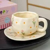 Jl-1060-007j taza y plato - tulipán rosa transparente amarillo - 350ml
