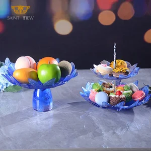 SAINT-VIEW Crystal Glass Double-deck Wedding Party Cake Sugar Candy Bowl