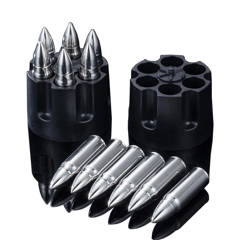 Creative Bullet Stainless Steel Ice Cubes Reusable Whiskey Chilling ...