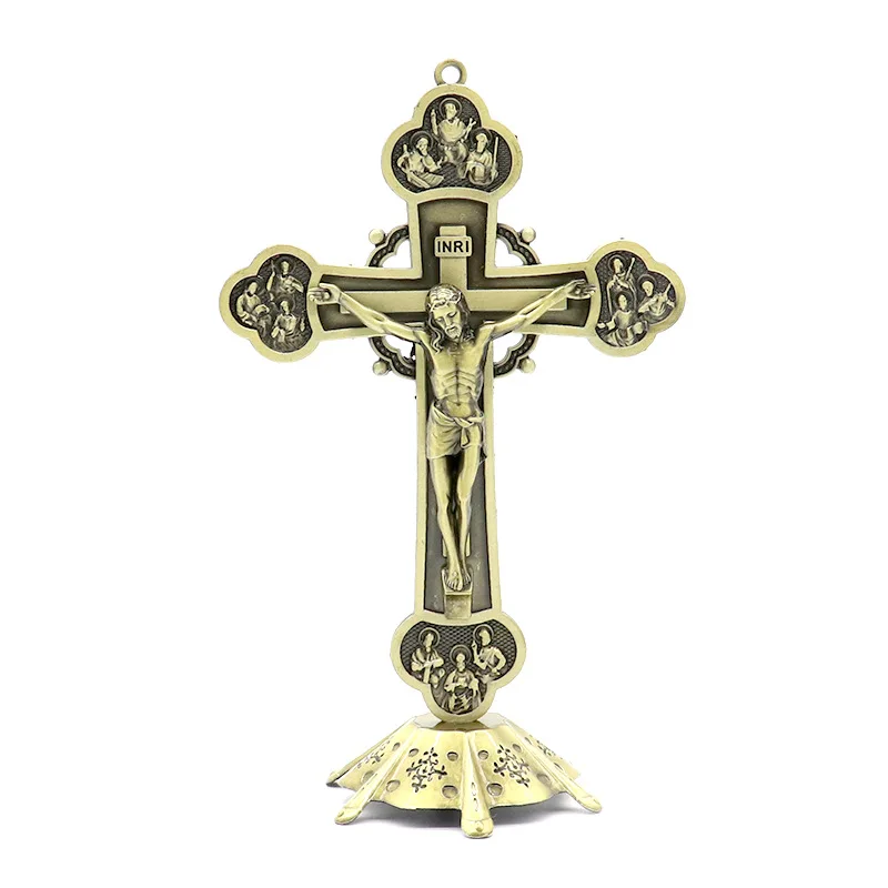 Source Christian Statues Art Cross Standing Catholic Bronze Plated