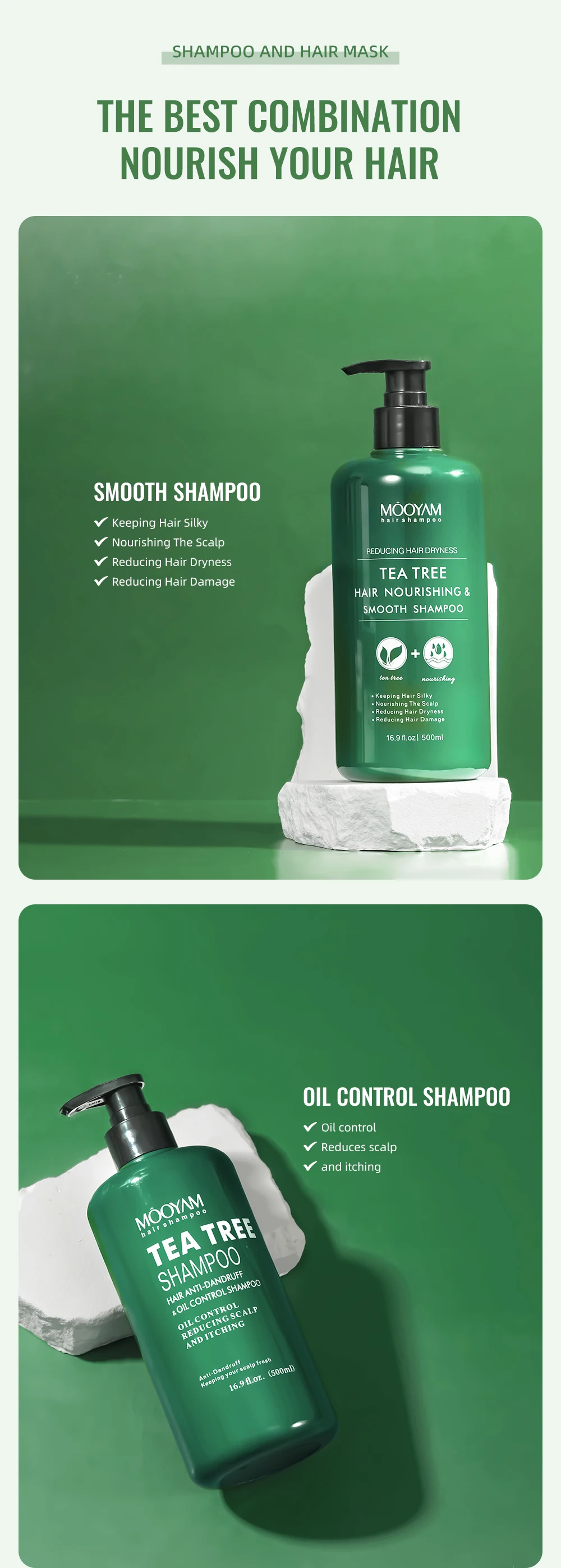 Private Label Tea Tree Shampoo And Conditioner Hair Care Set Organic