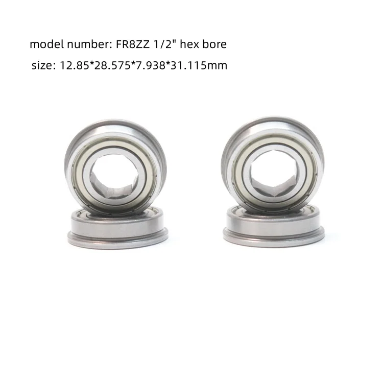 Half Inch Hexagonal FR8ZZ Flanged Hex Bore Bearing FR8zz Hex Hole Bearing 1/2 Inch Hex Bearing with Flange FR8 FRC Robot Team