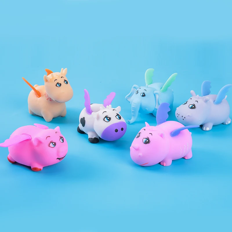 2024 New Design Cute Flying Wing Animals Squeeze Toys Led TPR PVA Dough Slime Stress Relief Fidget Toys for Kids