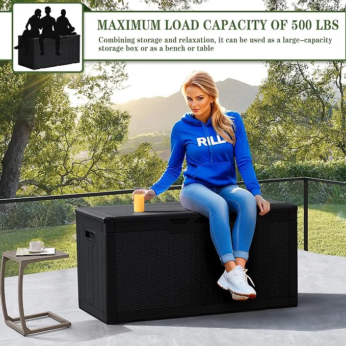 Modern Design Plastic Rattan Storage Containers for Outdoor
