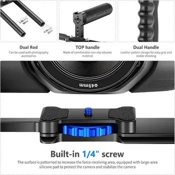 NEEWER VS107 Camera Cage for Camcorders Filmmaking Rig with Top Handle Dual Grips Base Compatible with Sony for Nikon detail image