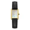 Black leather band watch