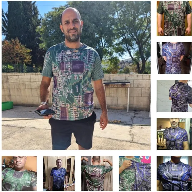 Electronic Chip Hip Hop T Shirt Men 