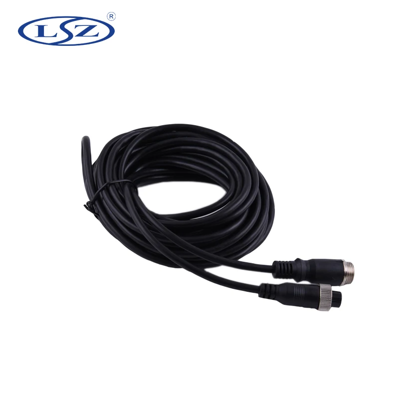 4 Pin Aviation Head Bus Monitor Cable Vehicle Security CCTV Camera Extension Cable 20M
