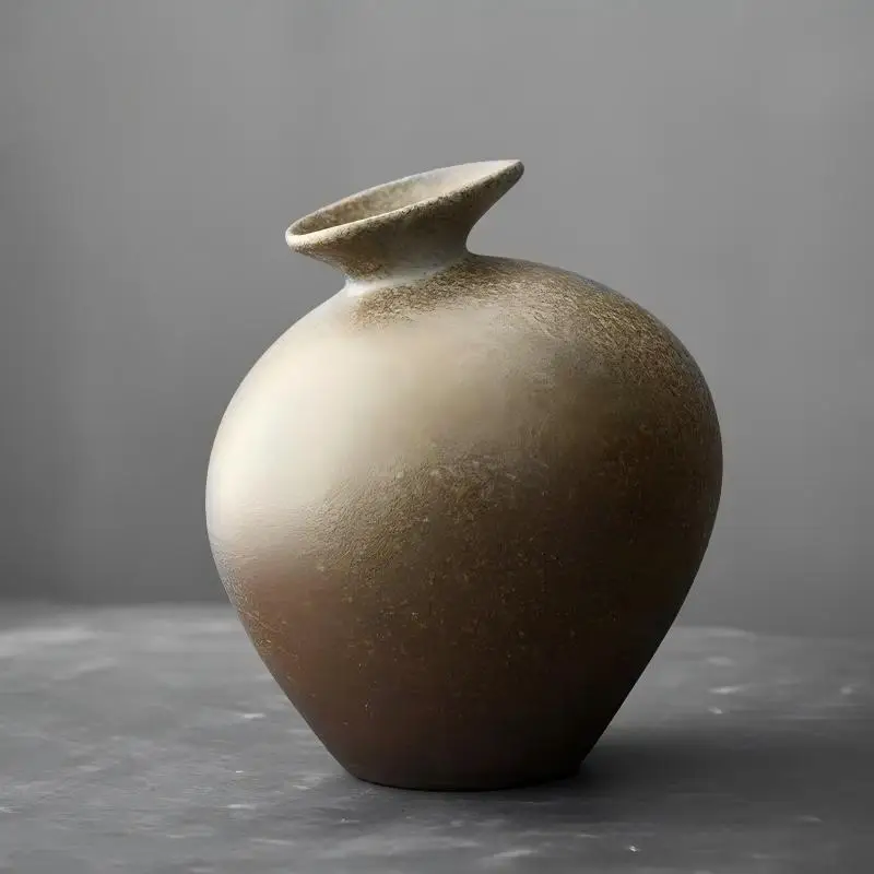 Japanese Antique Zen Flower Vase - Ceramic Tabletop Decor in 4
