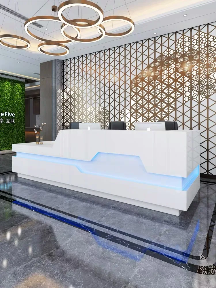 2021 Modern Salon Reception Desk White Reception Desk Beauty Salon