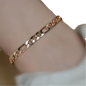 New Design Classic 18K Gold Figaro Bracelet Unisex Rose Gold Anklet Necklace Chain for Party or Gift