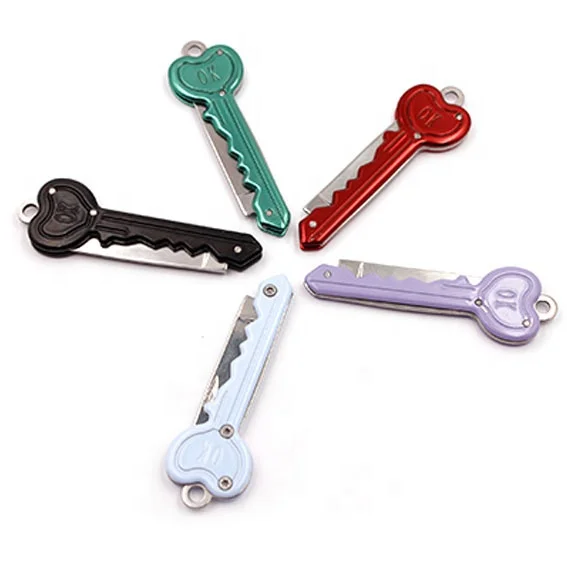 Stainless Steel Key Shape Design Edc Pocket Multitools Key Chain with Screwdriver Ruler Measuring 3 Size Hex Wrench Opener