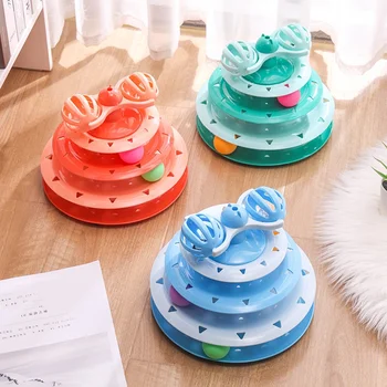 2024 New Arrival Cat Toys Four Layer Turntable With Ball Cat Play Toys Supplies