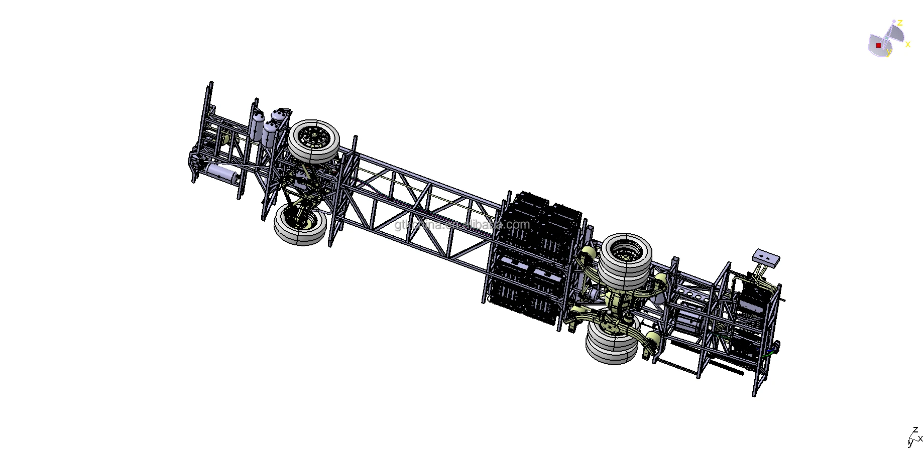 High Quality Battery Power 12m Long Range Electric Coach Bus Chassis