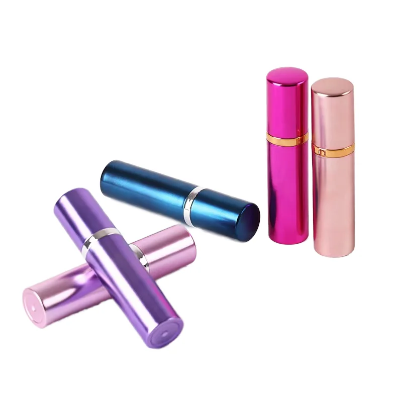 Travel Mini Refillable 5ml Aluminum Glass Bottles Empty Perfume Screw Cap Pump Sayer Cosmetic Lotion Use Plastic Collar