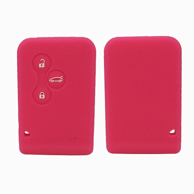 Silicone Rubber Car Key Case Card Cover for Renault Clio Megane Grand Scenic 3 Button Car Key Cover Case Shell