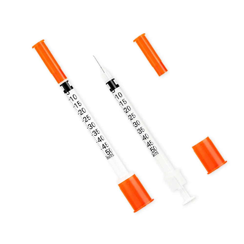 Factory Direct 1ml 0.5ml Insulin Syringe U100 U50 with Ultra-fine Needle Plastic Safety Product