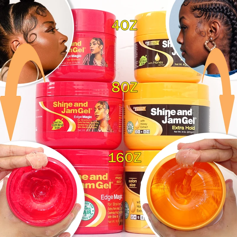 Private Label All Day Lock Extra Hold 4c Hair Styling Twist Loc Edge Braid Hair Gel Shine and Jam Gel