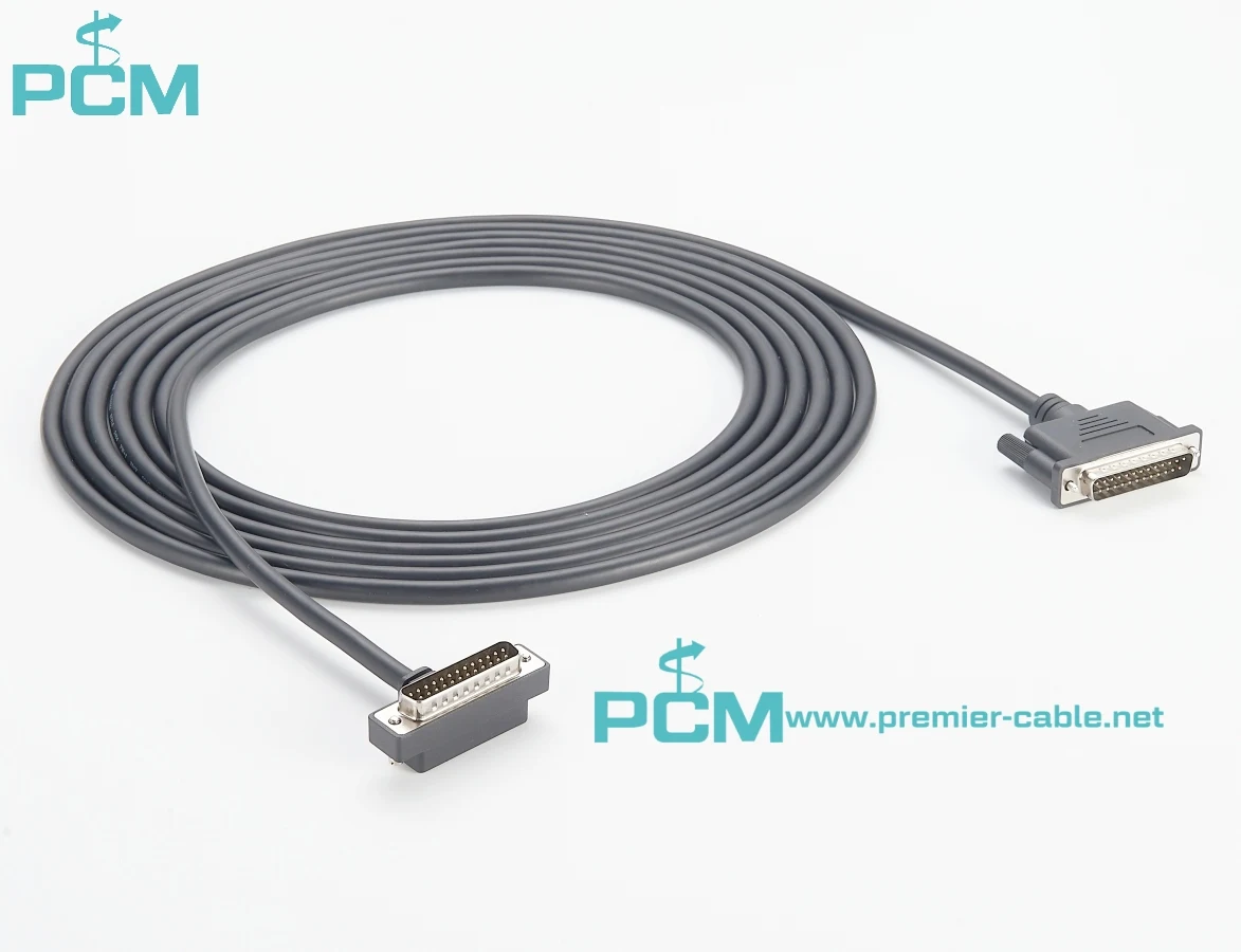 Molded D-Sub Cable DB25 Male Right Angle factory