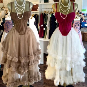 GX8850 Fashion Summer 2026 Street Wear Clothing Vendor Sleeveless Irregular Corset Top and Ruffled Cake Maxi Skirt 2 Piece Set