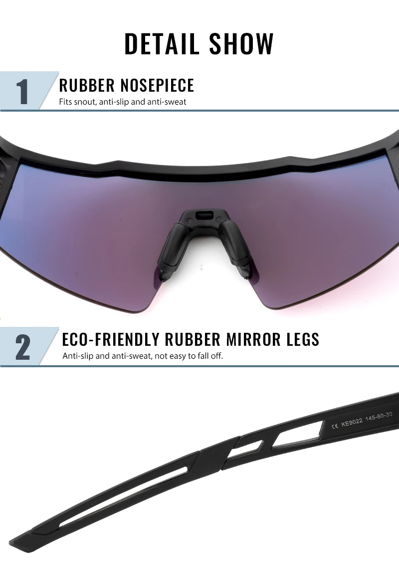 Lunettes De Sport Vélo UV400 – Polycarbonate TR-90 – Modèle K9026-Q – Unisexe