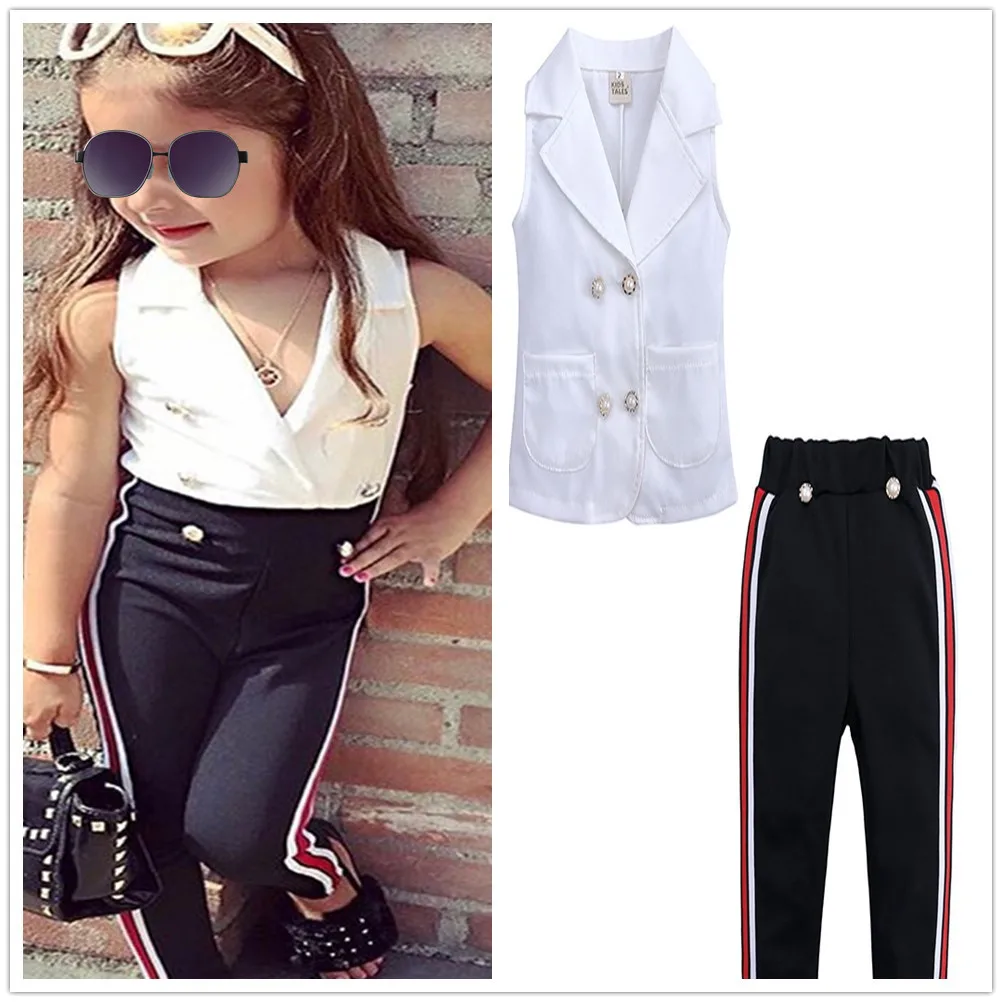 Ropa De Verano Para Niñas Pequeñas,Trajes Sin Mangas Con Botones,Tops Y  Pantalones Largos Sólidos,Conjunto De Ropa Informal,871 - Buy Verano De Las  Muchachas Del Bebé Ropa,Verano De Los Niños Niñas Trajes,Verano Niñas