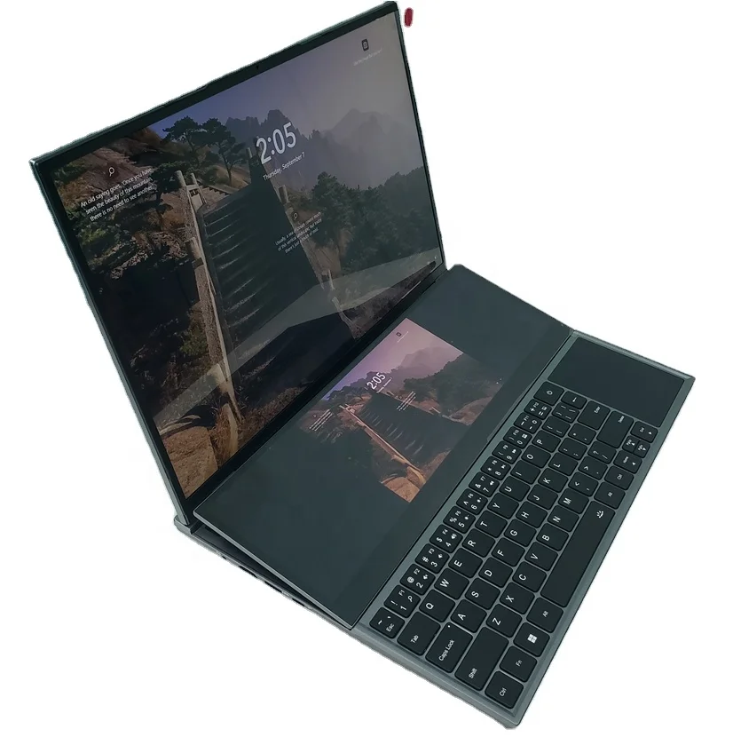 2023 New Double dual Screen  16 Inch 14 inch Touch Screen Intel i7 10750H  PC Portable Notebook Computer Metal Business Laptop 111026
