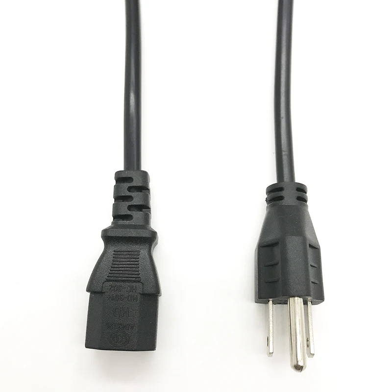 Кабель питания переменного тока NEMA 5-15P на IEC 60320C13, 10 А, 125 В, 18awg, кабель SVT для компьютеров, мониторов, принтеров, сканеров, 6 футов