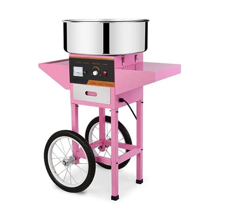 Electric/Gas Cotton Candy floss high efficiency Machine with wheels manufacture