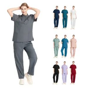 Wholesale Custom LOGO Unisex Scrubs Uniforms Sets Medical Uniforms Hospital Doctor Nurse Scrubs Set