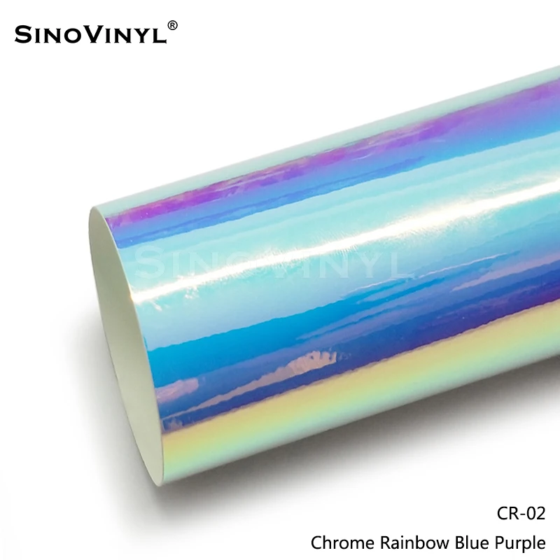 BA-CR Vinyle autocollant holographique arc-en-ciel chrome - SINO VINYL