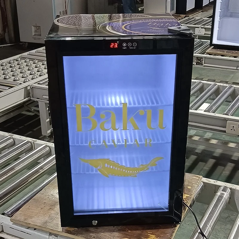 70L Mini Glass Door Refrigerator with Sliding Display