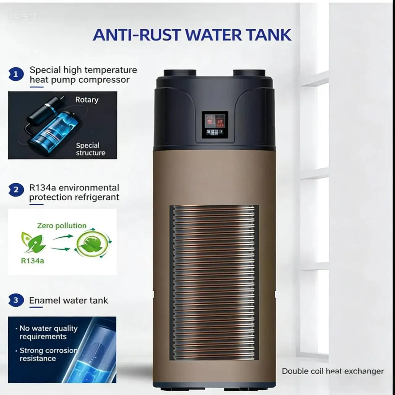 Water Heater, R290, 150L/200L/300L, TUV - detail 2
