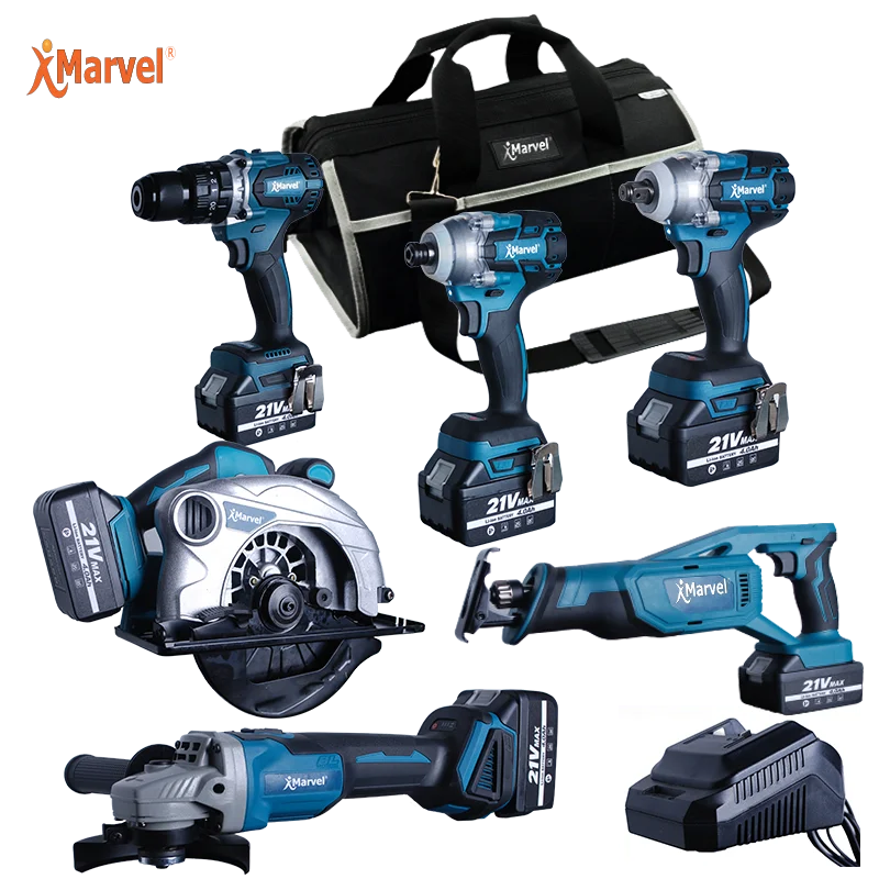 Marvel Tools Hight Quality 3 in 1 Set 18v 21v Brushless Cordless Lithium-lon 15-tool Combo Kit Cordless