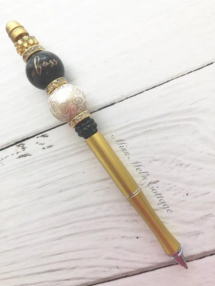 Sturdy Heavy 12 Colored Constructed Entirely Add a Bead Blank Wholesale Metal Beadable Pens for Diy