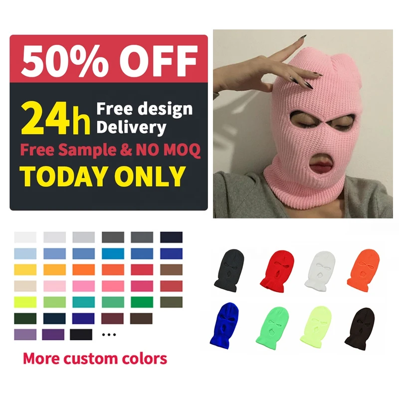 hide マスクpink Top Headwear Three Hole Neon Colored Ski Mask -H. Pink | eBay