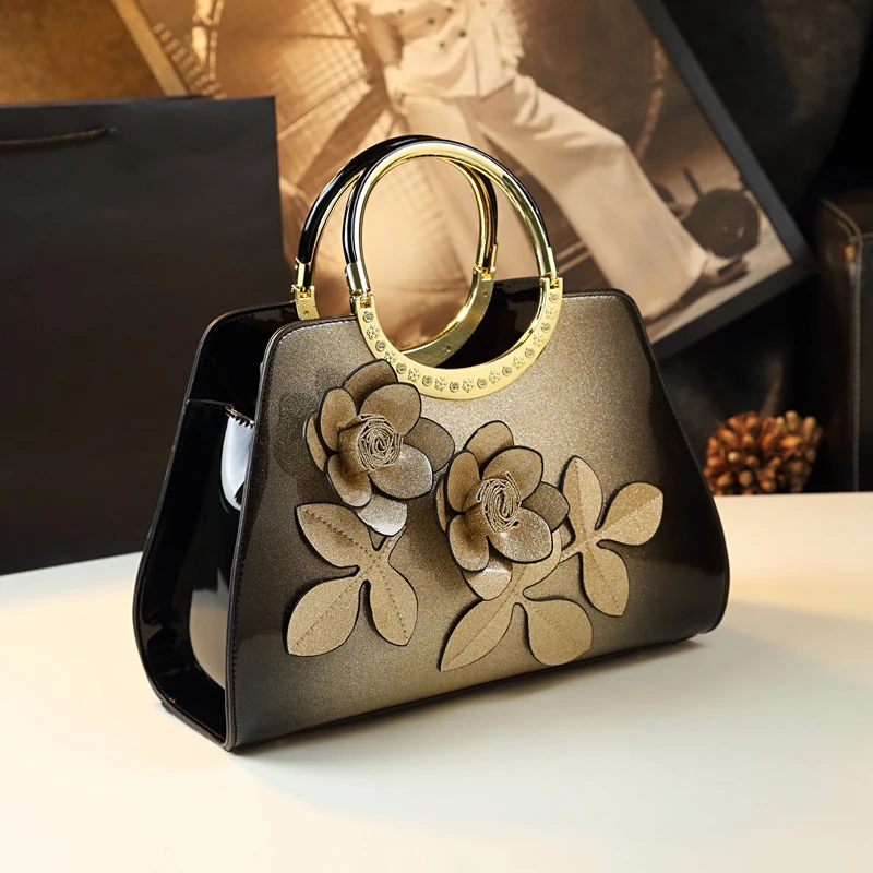 Gradient Flower Luxury Leather Handbag
