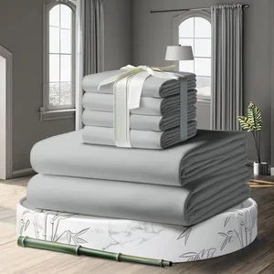 New Design Luxury Home Hotel 100% Bamboo Duvet Cover Breathable Silk Soft 4 PCS 100% Bamboo Bedding Sheet