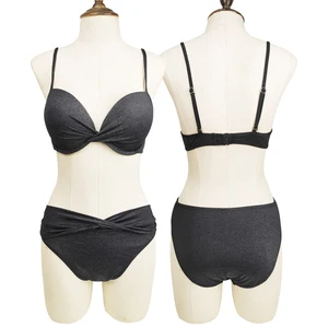 Wholesale Quick Dry Bathing Suit Solid Sexy Push up Brazilian Bikini Set for Ladies Breathable Two Piece Swimwear Swimsuit