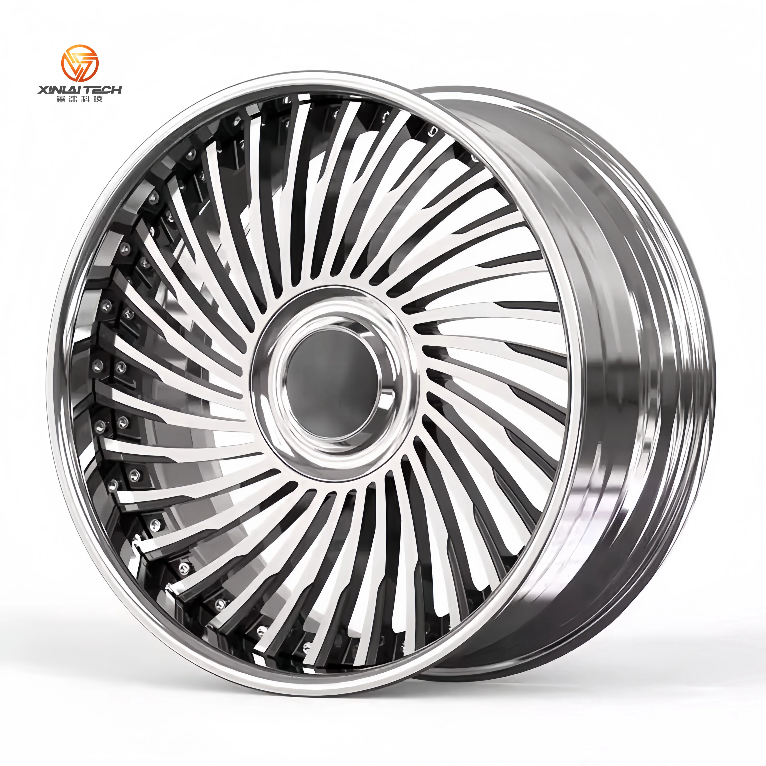 XINLAI Custom Propeller High Gloss Silver 17-22Inch 5X112/114.3 2-piece Forged Wheel for Land Rover BMW Benz Audi