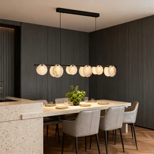 JACKSUN Factory Direct Rectangle Strip Lamp Luxury Living Room Magic Bean Bar Modern Simple Nordic Chandelier Stainless