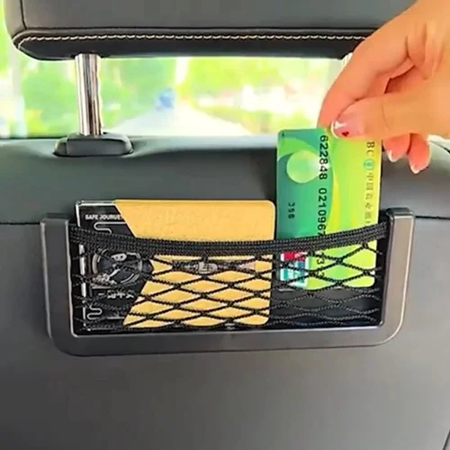 Universal Car Seat Organizer Multi-Function Mobile Phone Holder Travel-friendly ABS Nylon Plastic Mesh Storage Bag for Autos